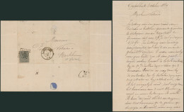 émission 1865 - N°17 Sur LAC Obl Pt 208 (LP 208, Manusc. Opglabbeek, 1869) "Lanklaer" > Reckheim // (AD) - 1865-1866 Profil Gauche