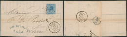 émission 1865 - N°18 Sur LAC Obl Pt 217 (LP 217) "Liège" > Lierre / Cachet Privé (banque) // (AD) - 1865-1866 Profile Left