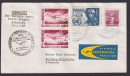 Flugpost Brief Air Mail Lufthansa Porto Alegre Brasilien Hamburg Flughafen - Cartas & Documentos