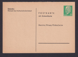 Briefmarken DDR Privatganzsache 10 Pfg. Ulbricht Kraftverkehrsbetrieb - Cartoline - Usati