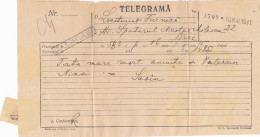 TELEGRAPH, TELEGRAMME SENT FROM CALARASI TO BUCHAREST HOSPITAL, 1941, ROMANIA - Telegraaf