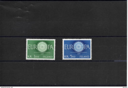 ISLANDE 1960 EUROPA Yvert 301-302, Michel 343-344 NEUF** MNH Cote 2,50 Euros - Neufs