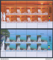 2012 EUROPA CEPT, Cipro, 2 Minifogli Di 8 Serie, Turismo, MNH** - Autres & Non Classés