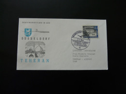 Lettre Premier Vol First Flight Cover Dusseldorf To Tehran Iran Boeing 720 Lufthansa 1963 - Premiers Vols