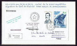 30e Expédition Terre Adélie - LR Dumont D'Urville 21/12/79 Divers Tampons Et Cachets Avec Signature Chef De District - Covers & Documents