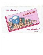 Buvard Illustré Chocolat Lait & Noisettes LANVIN (buvard EFGE) France   (1438) - Lebensmittel
