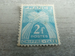 Type Gerbes - Chiffre-Taxe - 2f. - Yt 72 - Bleu-vert - Oblitéré - Année 1943 - - 1859-1959 Usados