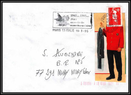 72750 Porte Timbres Paris Italie 1995 Marianne Du Bicentenaire Lettre Cover France - 1989-1996 Marianne Du Bicentenaire