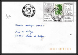 71950 Porte Timbres Liberté Quistinic L'aventure Cartophile Bretagne 1989 Lettre Cover France - 1982-1990 Liberté (Gandon)