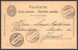 73898 Daguin Luzern Pour Zurich 21/2/1898 5c Noir Carte Postale Postkarte Suisse (Swiss) Entier Stationery  - Ganzsachen