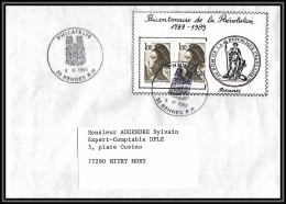 73525 Porte Timbres Bicentenaire De La Révolution Rennes Ille-et-Vilaine Bretagne 1989 Liberté Lettre Cover France  - Revolución Francesa