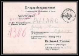 6822/ Carte De Prisonnier De Guerre (War) 1939/1945 Kriegsgefangenen Stalag 6d Vincennes - Guerre De 1939-45