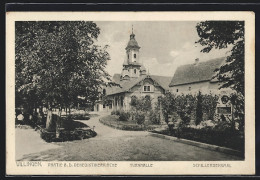 AK Villingen / Baden, Strassenpartie Mit Benediktinerkirche, Turnhalle Und Schillerdenkmal  - Baden-Baden