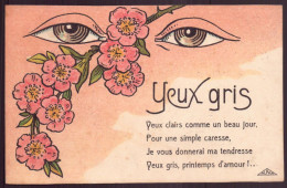 CPA " Yeux Gris " Yeux Clairs Comme Un Beau Jour - Autres & Non Classés