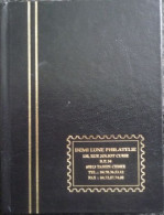 Album Lindner Ref. 1157 Format 11,8 X 16 Cms 12 Pages 5 Bandes Fond Blanc Couverture Noire Marqué Demi Lune Philatélie - Klein, Grund Weiß