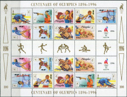 Mongolia 1996. Mi.#2633/41 MNH/Luxe. Sport. Summer OG, Atlanta-96. OLYMPHILEX ‘96 Intern. Stamp Exhibition, Atlanta Ts56 - Mongolie