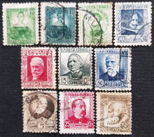 Espagne 1931/36 Personages Célèbres  Edifil N° 663_664_667_680_682_683_685_688_738 - Gebraucht