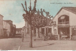 R23-40) SORE (LANDES) SUR LA PLACE - (ANIMEE - 2 SCANS - Sore