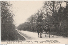 ENVIRONS DE BAGNOLES DE L'ORNE - CHASSE A COURRE EN ANDAINES -1000° CERF DE M. LE MARQUIS DECORNULIER - DEPART CHASSEURS - Bagnoles De L'Orne