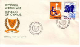 ZYPERN MI-NR. 424-425 FDC MITLÄUFER 1975 EUROPARAT - Briefe U. Dokumente