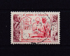 SAINT PIERRE ET MIQUELON 1950 TIMBRE N°344 OBLITERE OEUVRES SOCIALES - Used Stamps