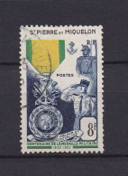 SAINT PIERRE ET MIQUELON 1952 TIMBRE N°347 OBLITERE MEDAILLE MILITAIRE - Used Stamps