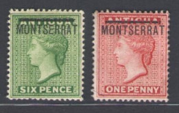 1876-83 Montserrat, Stanley Gibbons N. 1/2 - MH* - Otros & Sin Clasificación