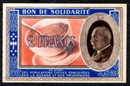 2F Bon De Solidarité Pétain - 1941 - Pr Neuf - Bonos