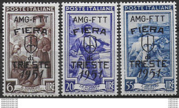 1951 Trieste A Fiera Di Trieste 3v. MNH Sassone N. 121/23 - Non Classés