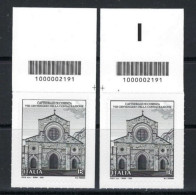 ● 2022 ITALIA ֍ 800° Cattedrale Di Santa Maria Assunta Di Cosenza ● 2 Valori Con Codice A Barre ️● - Códigos De Barras