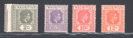 1938-49 MAURITIUS, Stanley Gibbons N. 252-255-256-257 - MNH** - Andere & Zonder Classificatie