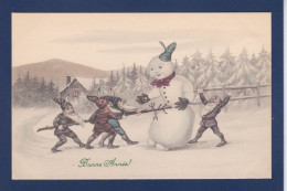 CPA Gnome Lutin Bonhomme De Neige Non Circulée - Märchen, Sagen & Legenden