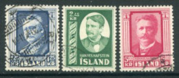 ICELAND 1954 Hafstein Anniversary Set Used.  Michel 293-95 - Usados