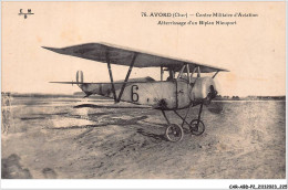 CAR-ABDP2-18-0222 - AVORD - CENTRE MILITAIRE D'AVIATION - ATTERRISSAGE D'UN BIPLAN NIEUPORT - Avord