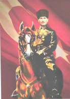 Turkey:Mustafa Kemal Atatürk Riding On Horse - Politieke En Militaire Mannen