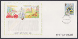 GB Great Britain 1985 Private FDC Bumble Bee, Flower, Flowers, Flora, Insect, Insects, Bees, First Day Cover - Brieven En Documenten