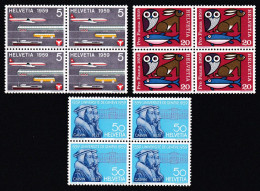 ** 1959 LOT BLOCS DE 4 NEUFS AVEC GOMME . S.B.K. Nr:343.45/46. Y&TELLIER Nr:621.23/24. MICHEL Nr:668.70/71. ** - Nuovi