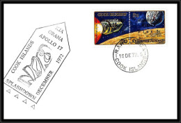 66545 Kia Orana Apollo 17 Splashdown 19/12/1972 Rarotonga Cook Islands Espace Space Lettre Cover - Océanie