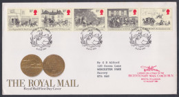 GB Great Britain 1984 Carried FDC Bicentenary Mail Coach Run, Stage, Horse, Horses, Carriage, Duck, First Day Cover - Brieven En Documenten