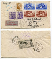 Spain 1950 Registered Airmail Cover; Alcala De Guadaira, Sevilla To The Glen, New York; Franco & UPU 75th Anniv. Stamps - Briefe U. Dokumente
