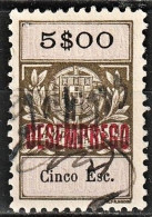 Revenue/ Fiscal, Portugal 1929 - DESEMPREGO S/ Estampilha Fiscal -|- 5$00 - Unused Stamps