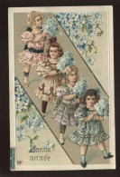 ENFANTS - FANTAISIE - FILLETTES - MYOSOTIS - CARTE GAUFREE - Autres & Non Classés