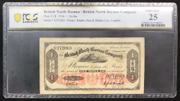 BRITISH NORTH BORNEO 1 DOLLAR 1936 In Slab PCGS 25 Very Fine LOTTO 4510 - Malesia