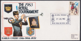 GB Great Britain 1983 Private FDC Royal Tournament, Earls Court, Trumpet, Soldier, Band, Aeroplane, Aircraft, Army Cover - Brieven En Documenten