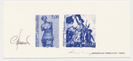 France 1999 - Epreuve / Proof Signed By Engraver Venus De Milo - Statue - Eugene Delacroix - Liberty - Andere & Zonder Classificatie