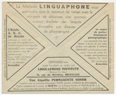 Postal Cheque Cover Belgium 1932 Linguaphone - Other & Unclassified