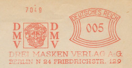 Meter Cover Deutsches Reich / Germany 1931 Theater Publishers - Drei Masken - Three Masks - Theater