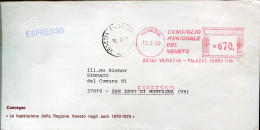 X0940 Italia, Red Meter Freistempel Ema, Venezia 1980 Consiglio Regionale Del Veneto - Macchine Per Obliterare (EMA)