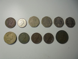 11 Großbritannien Münzen 1971-1993: 1 Penny 1982, 5 Pence 1990, U. A. - 1 Pond