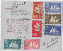 Saint Pierre Et Miquelon - 1ère Liaison Postale Aérienne Pour La France, Lettre Recommandée Du 31 Août 1936 - Lettres & Documents